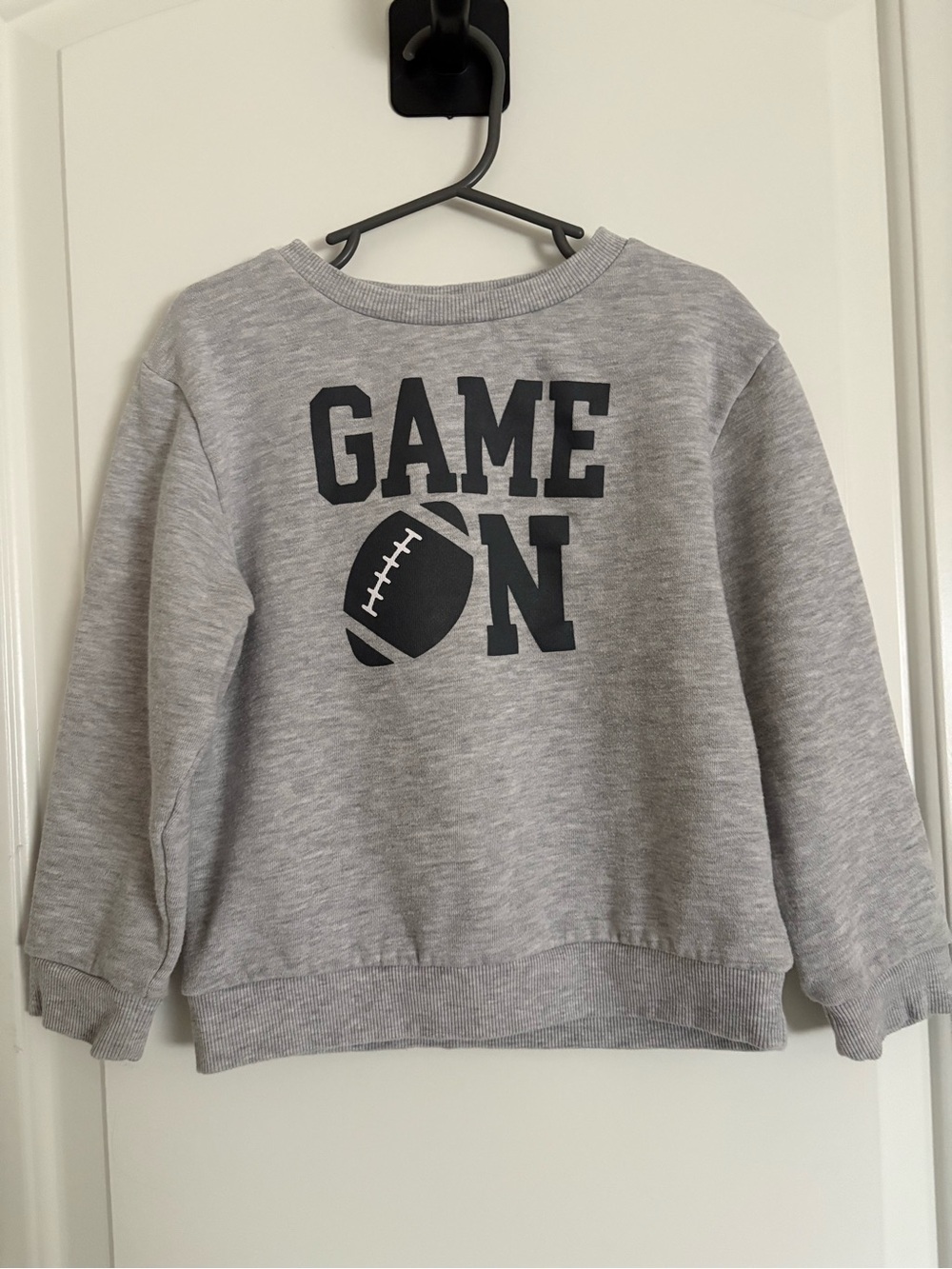 Kids Gray GAME ON Football Crewneck Sweatshirt